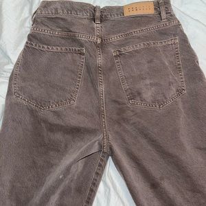 High rise brown mom jeans